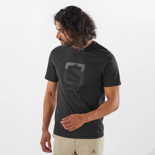 Black Salomon Outlife Logo Short Sleeve Men's T-Shirts | PH 79312V